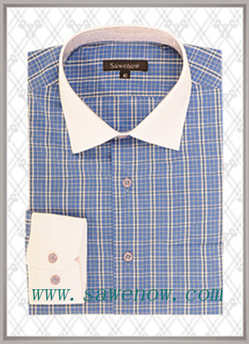 藍色格紋襯衫SWN84313