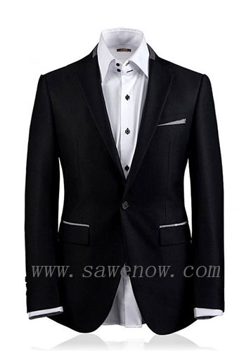 黑色商務西服定制SWN845243