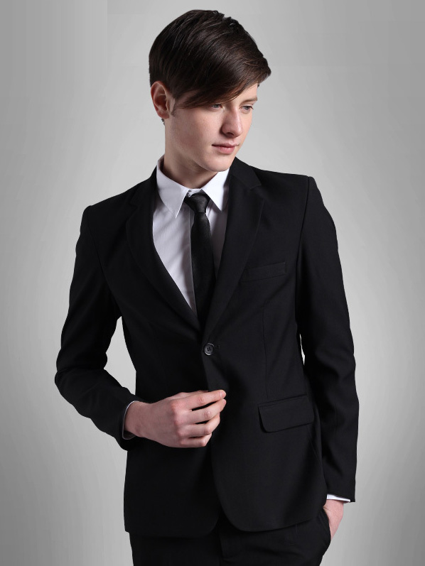黑色商務套裝西服搭配