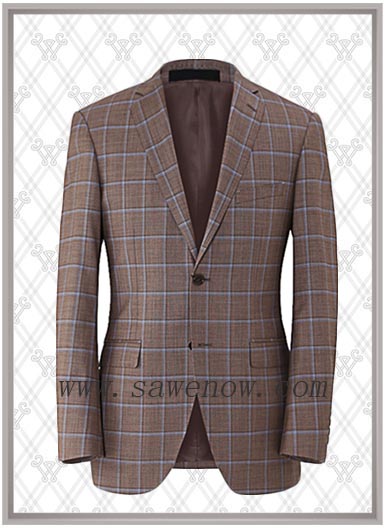 棕藍格紋西裝SWN84645上衣