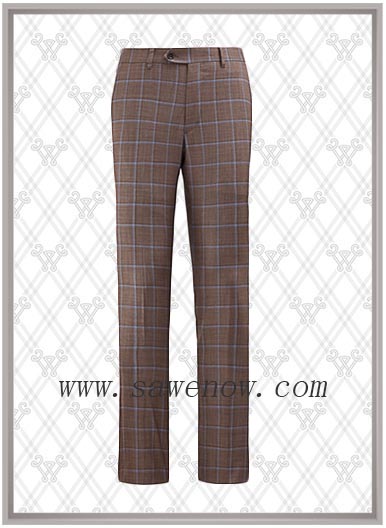 棕藍格紋西裝SWN84645西褲 棕藍格紋西裝SWN84645西褲